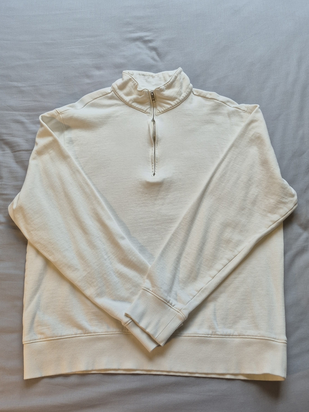 Mango Men's White Quarter-Zip